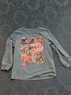 Carter's Green Long-Sleeve Tee with Dinosaur 'More Candy' Graphic